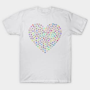 Christmas mini festive snowflakes patterned heart shape print T-Shirt